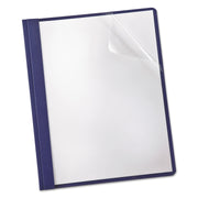 TOPS Letter Recycled Report Cover - 8 1/2" x 11" - 85 Sheets Capacity - 3 x Double Tang Fastener(s) - 1/2" for Folder - Navy - Clear Front, Punched, Acid-free, Embossed - 35% Fiber Recycled - 25 / Box