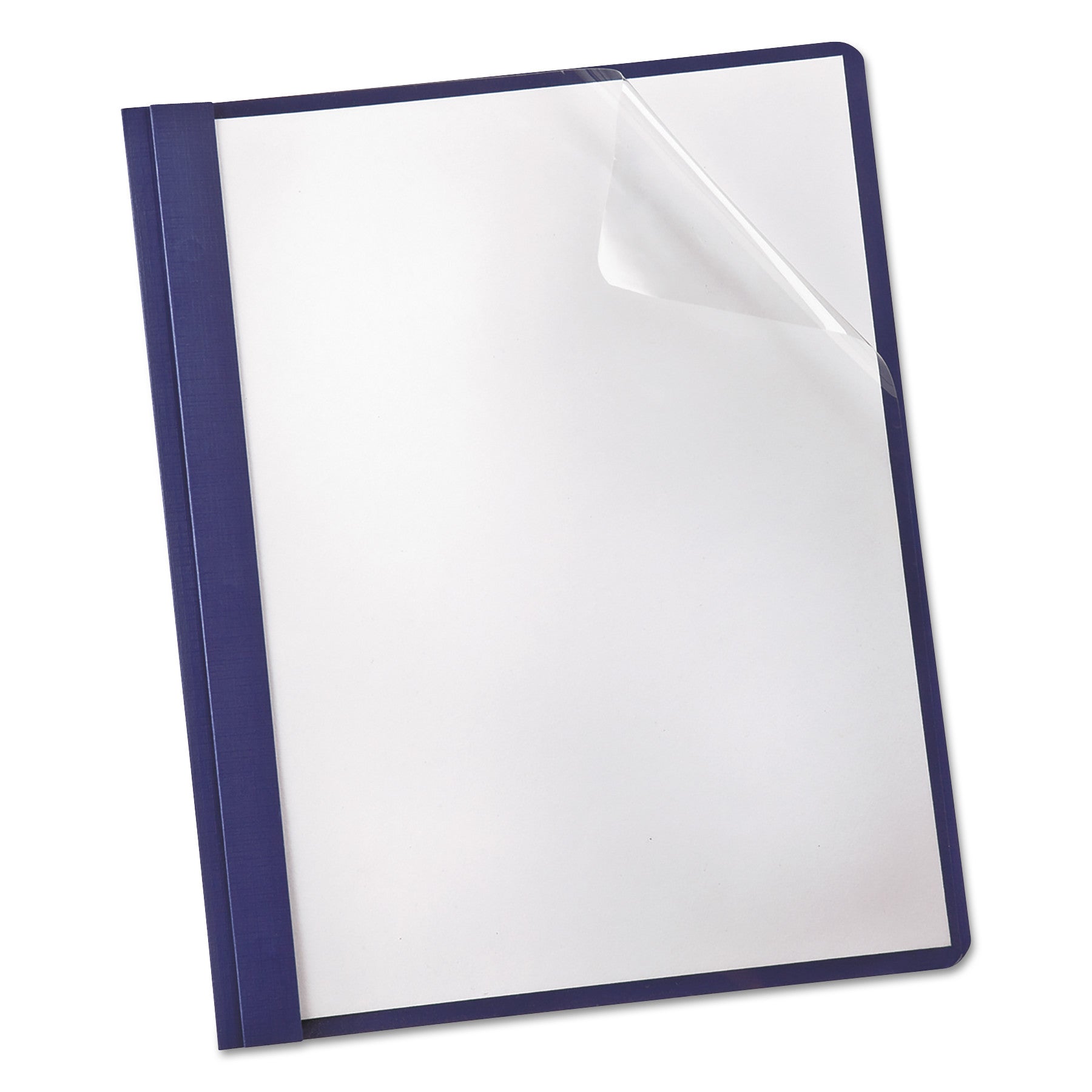 TOPS Letter Recycled Report Cover - 8 1/2" x 11" - 85 Sheets Capacity - 3 x Double Tang Fastener(s) - 1/2" for Folder - Navy - Clear Front, Punched, Acid-free, Embossed - 35% Fiber Recycled - 25 / Box