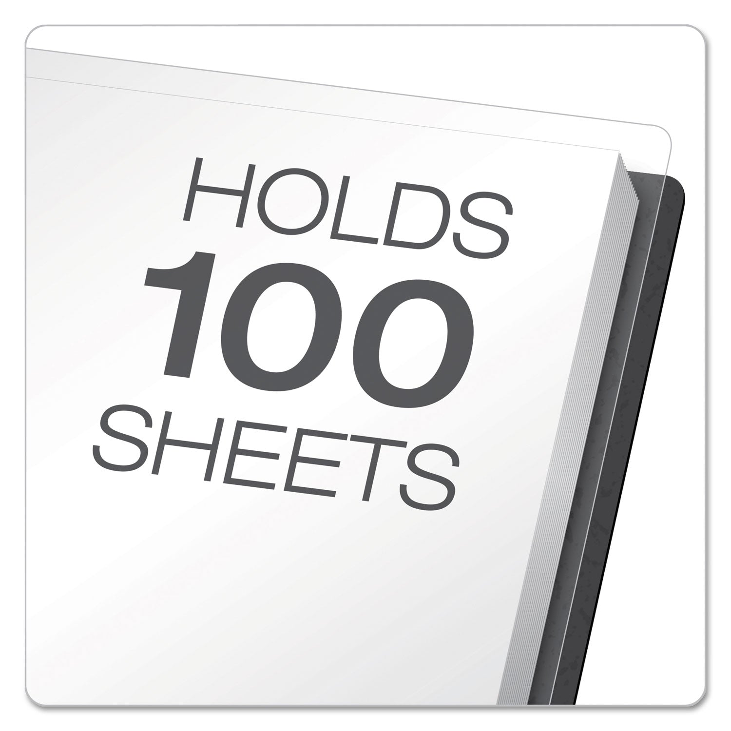 Oxford Letter Report Cover - 8 1/2" x 11" - 100 Sheets Capacity - 3 x Tang Fastener(s) - 1/2" for Folder - Leatherette - Black, Clear - 25 / Box