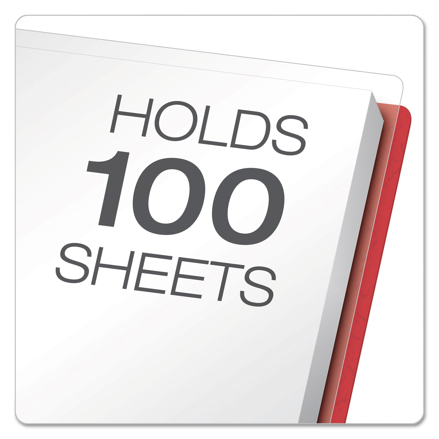 Oxford Letter Report Cover - 8 1/2" x 11" - 100 Sheets Capacity - 3 x Tang Fastener(s) - 1/2" for Folder - Leatherette - Red, Clear - 25 / Box