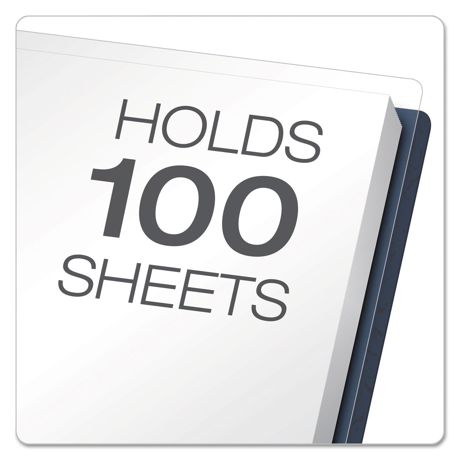 Oxford Letter Recycled Report Cover - 8 1/2" x 11" - 100 Sheets Capacity - 3 x Tang Fastener(s) - 1/2" for Folder - Leatherette - Dark Blue, Clear - 10% Recycled - 25 / Box