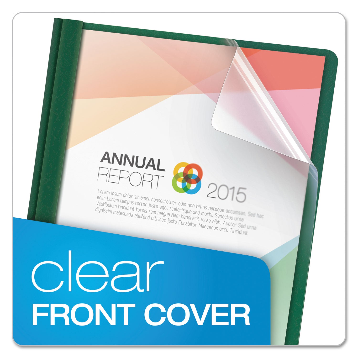 Oxford Letter Recycled Report Cover - 8 1/2" x 11" - 100 Sheets Capacity - 3 x Tang Fastener(s) - 1/2" for Folder - Leatherette - Hunter Green - 10% Recycled - 25 / Box