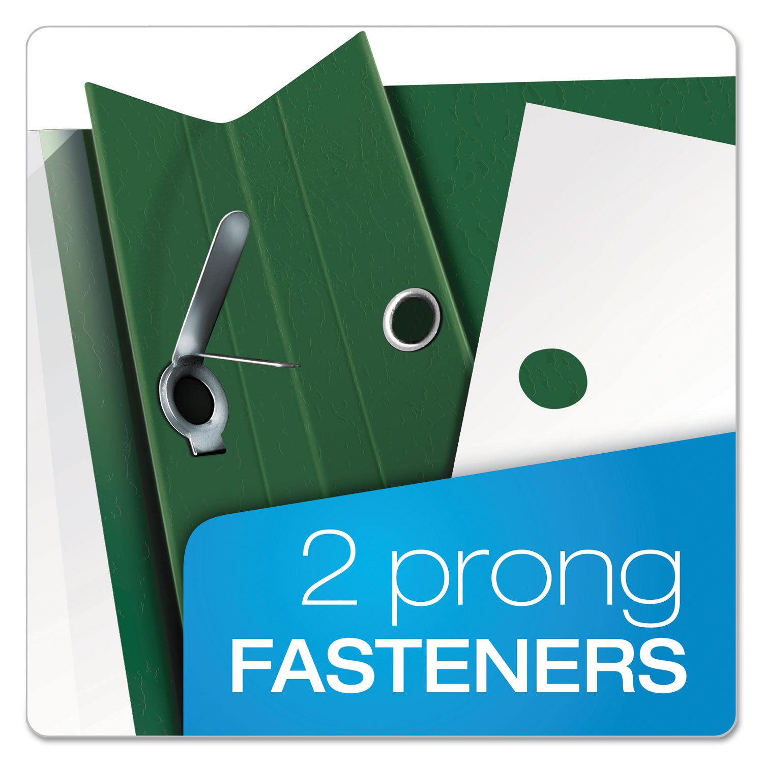 Oxford Letter Recycled Report Cover - 8 1/2" x 11" - 100 Sheets Capacity - 3 x Tang Fastener(s) - 1/2" for Folder - Leatherette - Hunter Green - 10% Recycled - 25 / Box