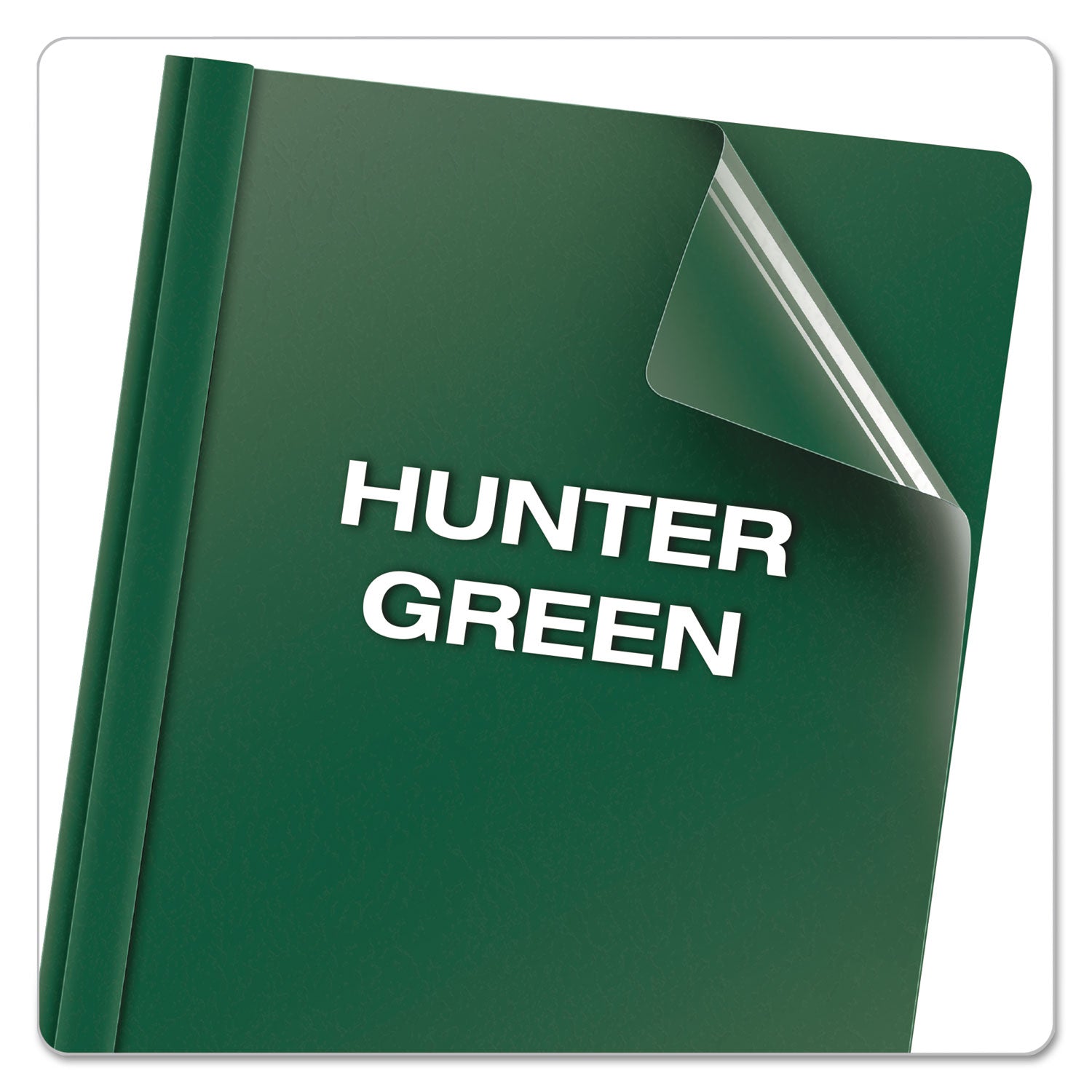 Oxford Letter Recycled Report Cover - 8 1/2" x 11" - 100 Sheets Capacity - 3 x Tang Fastener(s) - 1/2" for Folder - Leatherette - Hunter Green - 10% Recycled - 25 / Box