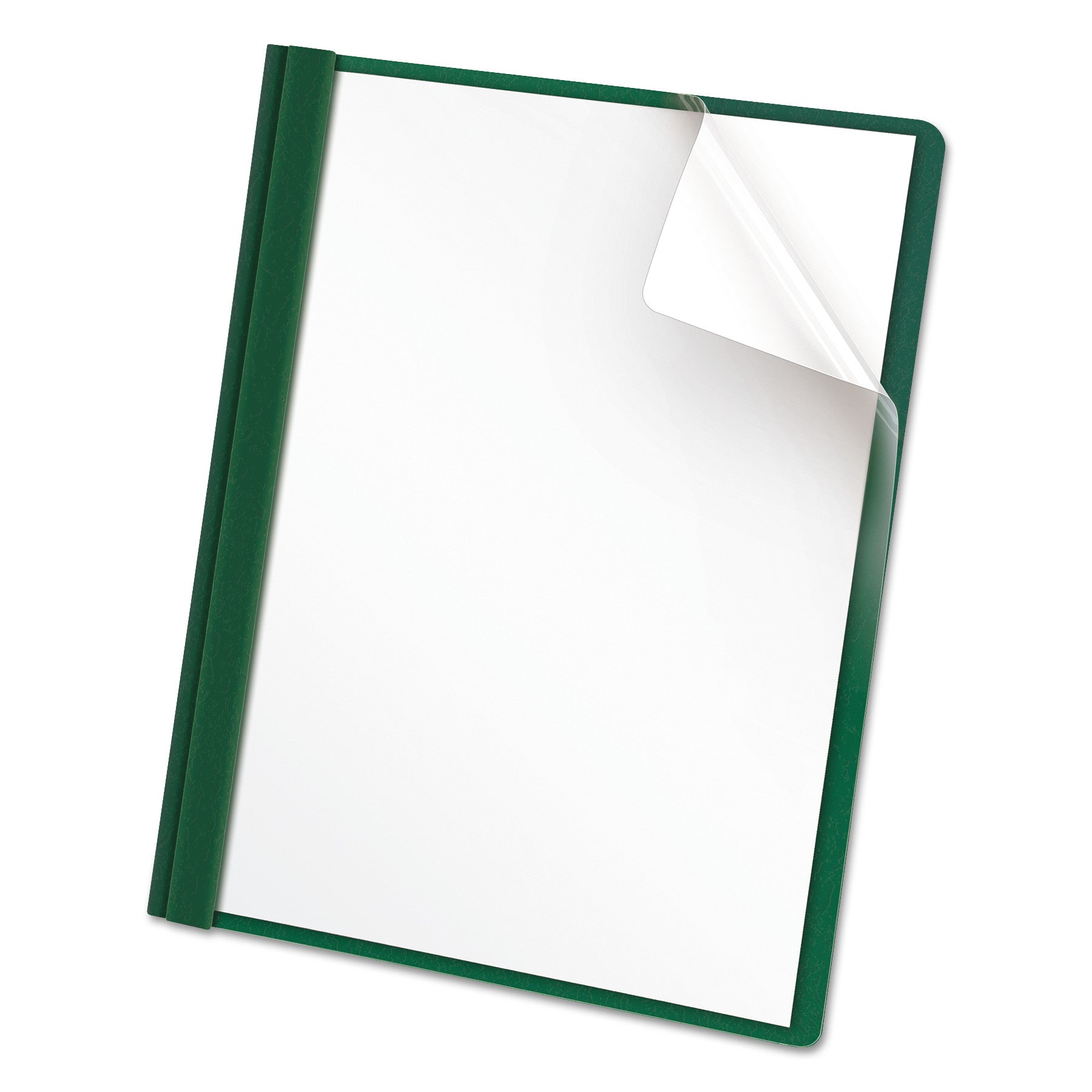 Oxford Letter Recycled Report Cover - 8 1/2" x 11" - 100 Sheets Capacity - 3 x Tang Fastener(s) - 1/2" for Folder - Leatherette - Hunter Green - 10% Recycled - 25 / Box
