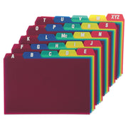 Oxford A-Z Poly Filing Index Cards, 6" Wide, 4" High, Multicolor Tabs (Blue, Green, Magenta, Strawberry, Lemon), Poly Material, Wear/Tear/Moisture Resistant, 25 per Set