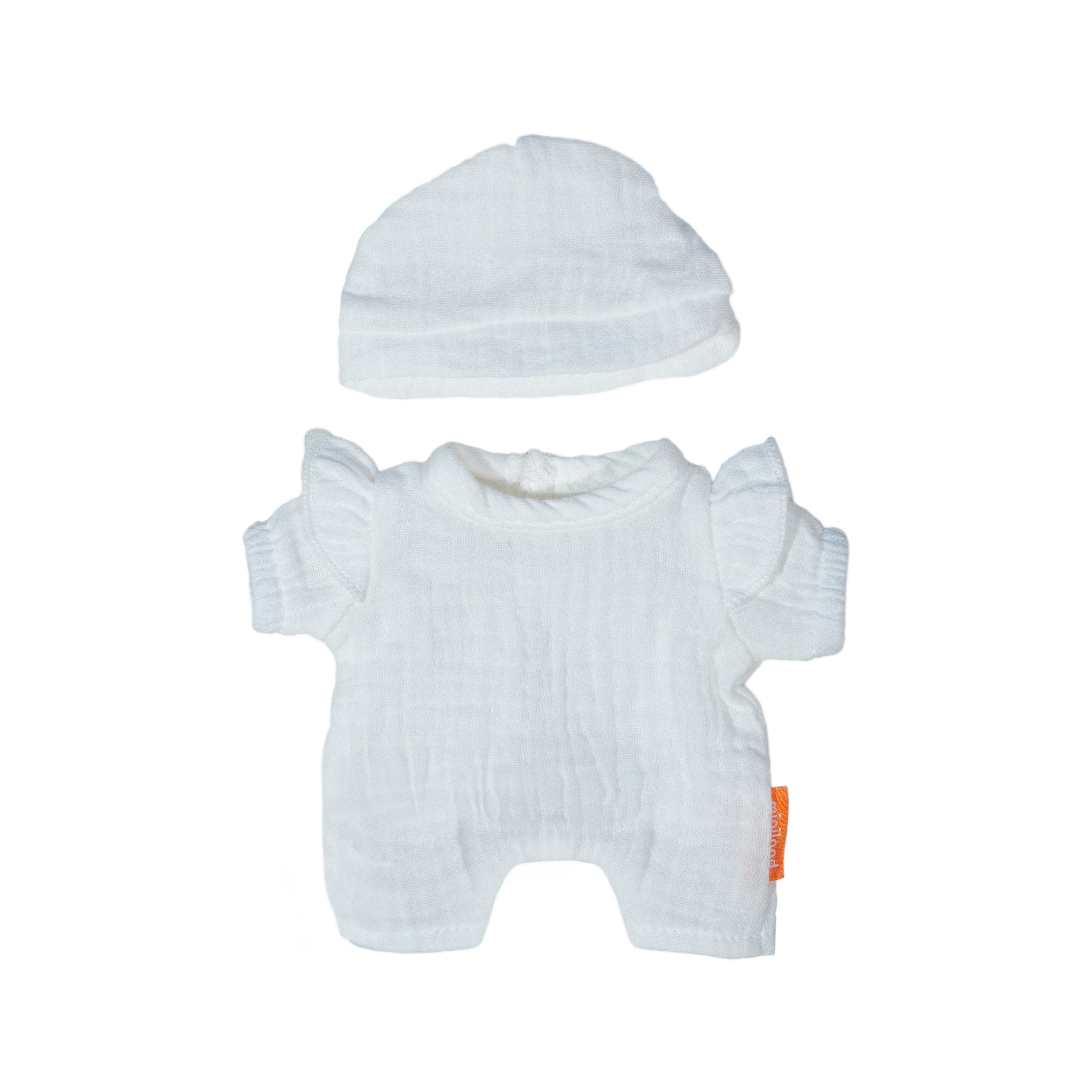 White Pajamas With Hat 8 1/4"
