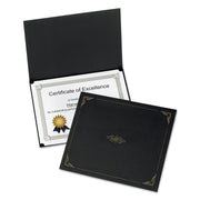 Oxford Letter Certificate Holder - 8 1/2" x 11" - Linen - Black - Acid-free - 1 Pack