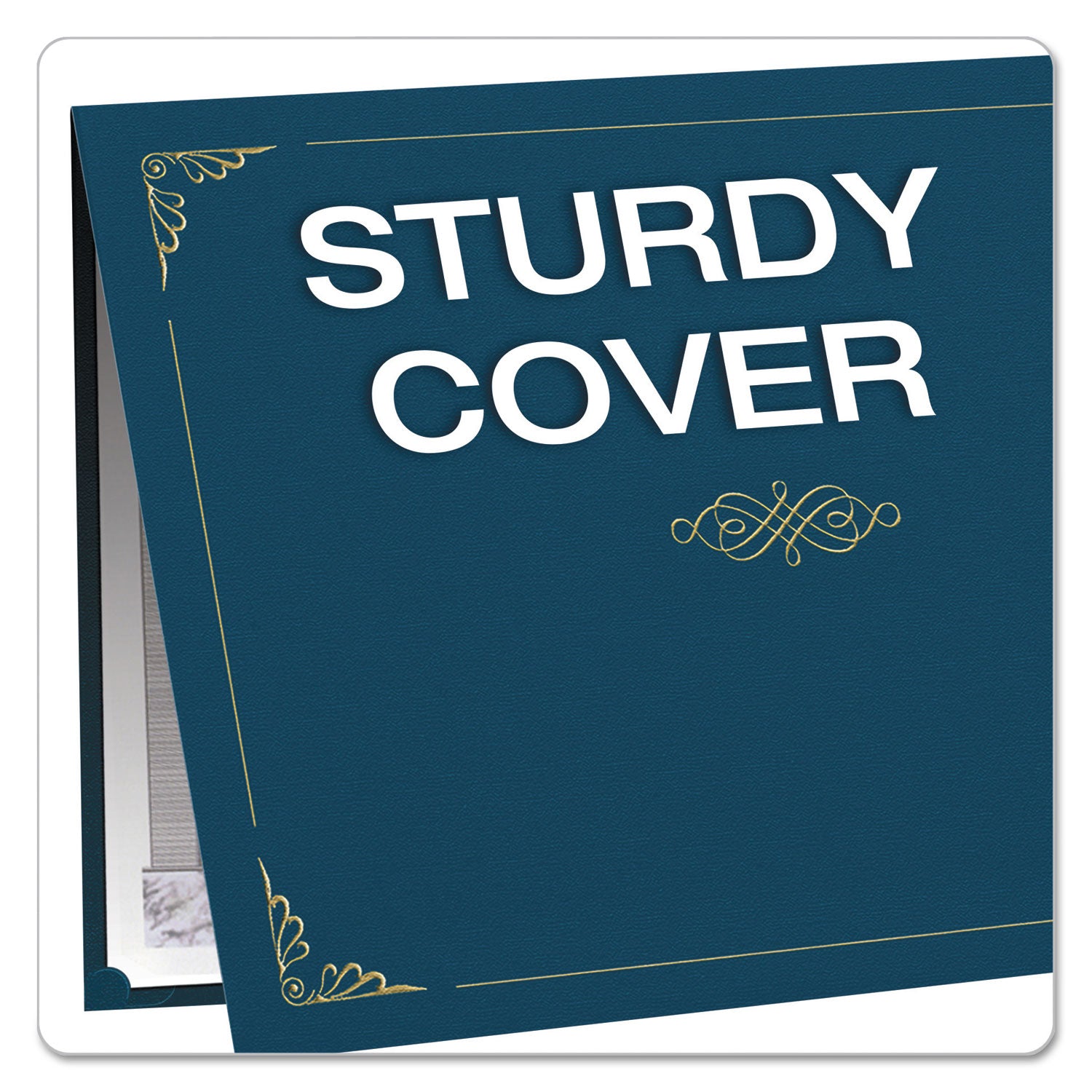 Oxford Letter Certificate Holder - 8 1/2" x 11" - Linen - Dark Blue - Acid-free - 1 Pack
