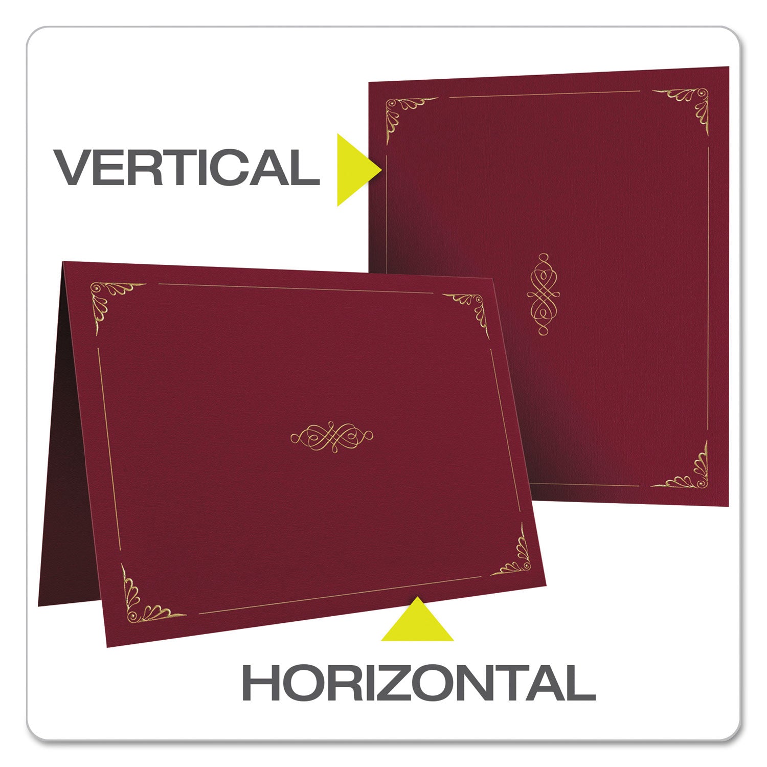 Oxford Letter Certificate Holder - 8 1/2" x 11" - Linen - Burgundy - Acid-free - 1 Pack
