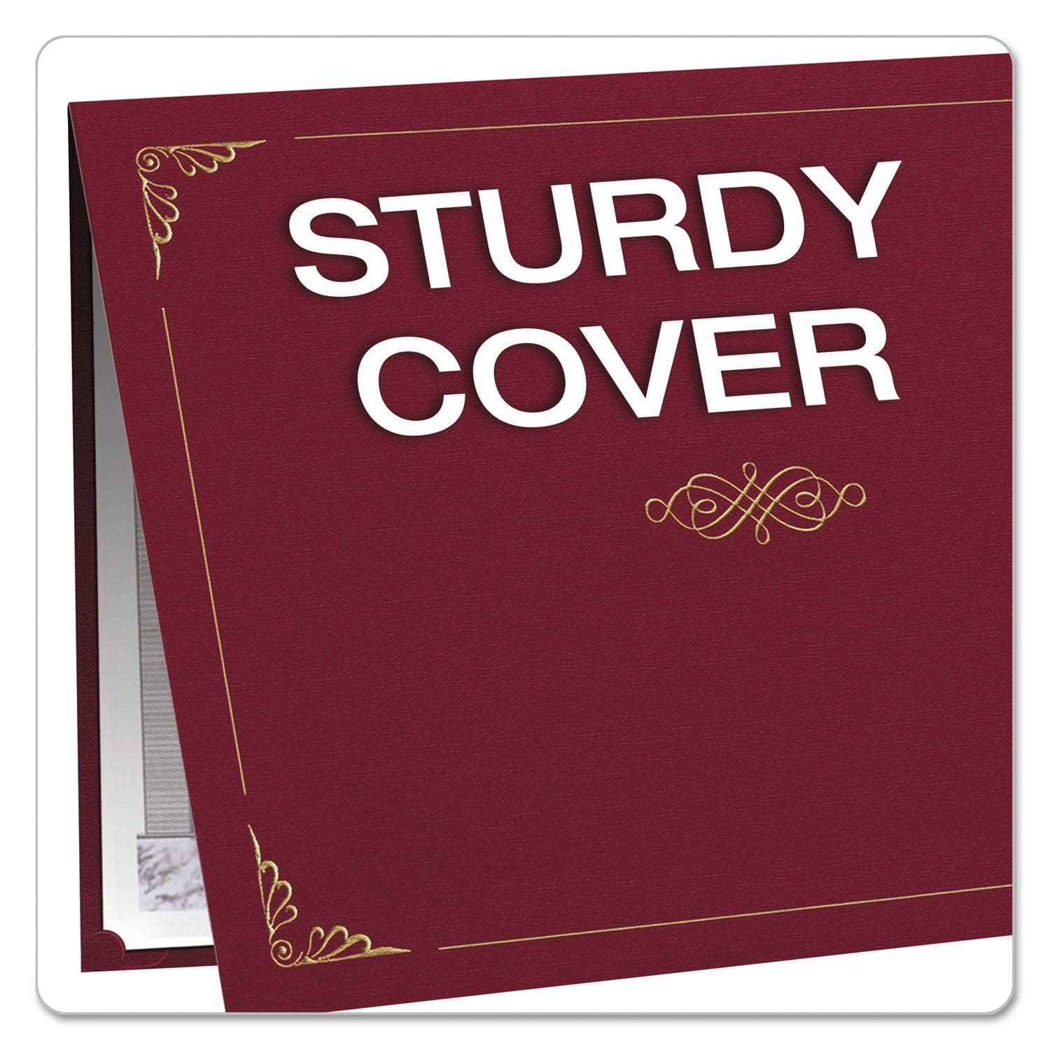 Oxford Letter Certificate Holder - 8 1/2" x 11" - Linen - Burgundy - Acid-free - 1 Pack