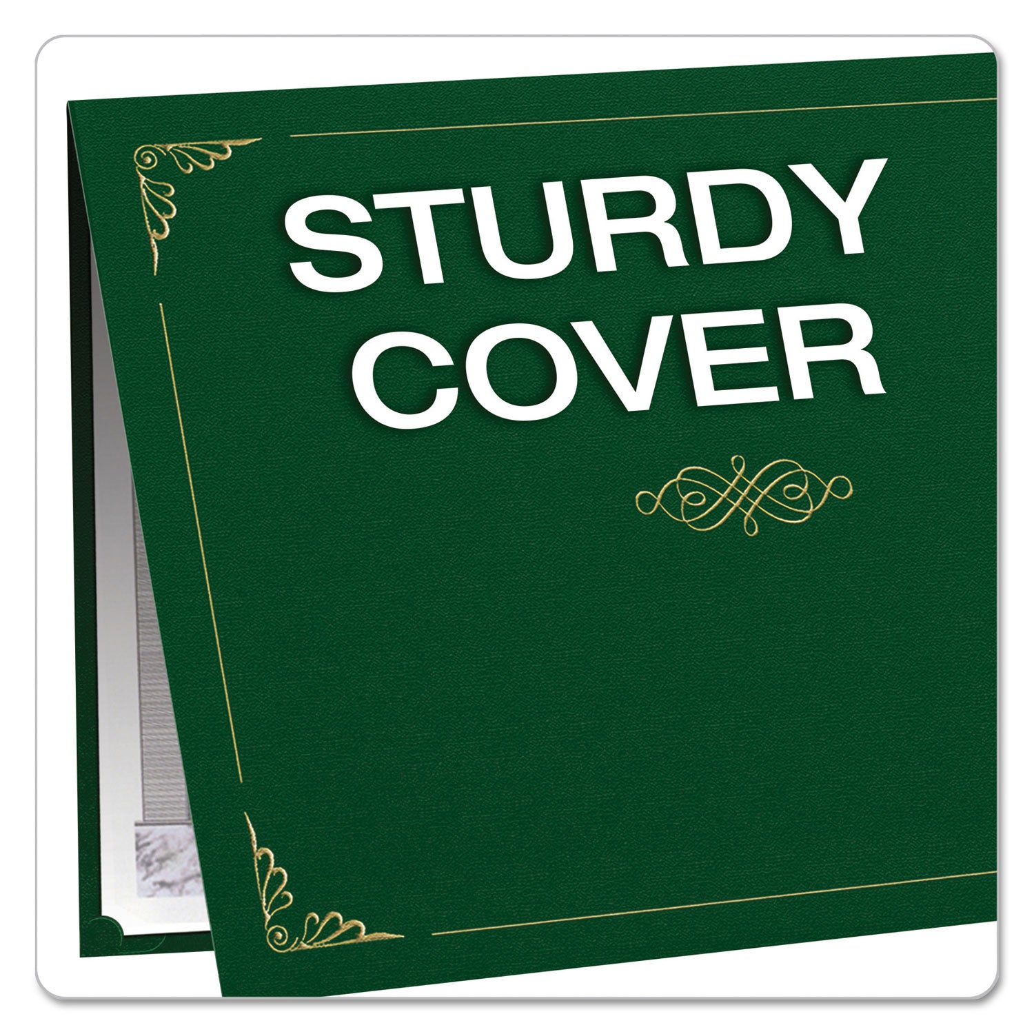 Oxford Letter Certificate Holder - 8 1/2" x 11" - Linen - Hunter Green - Reinforced, Acid-free - 5 / Pack