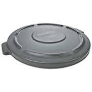 Rubbermaid Commercial Brute 55-Gallon Container Lid - Round - 29.1" Diameter - Plastic, High-density Polyethylene (HDPE) - Gray - 1 Each