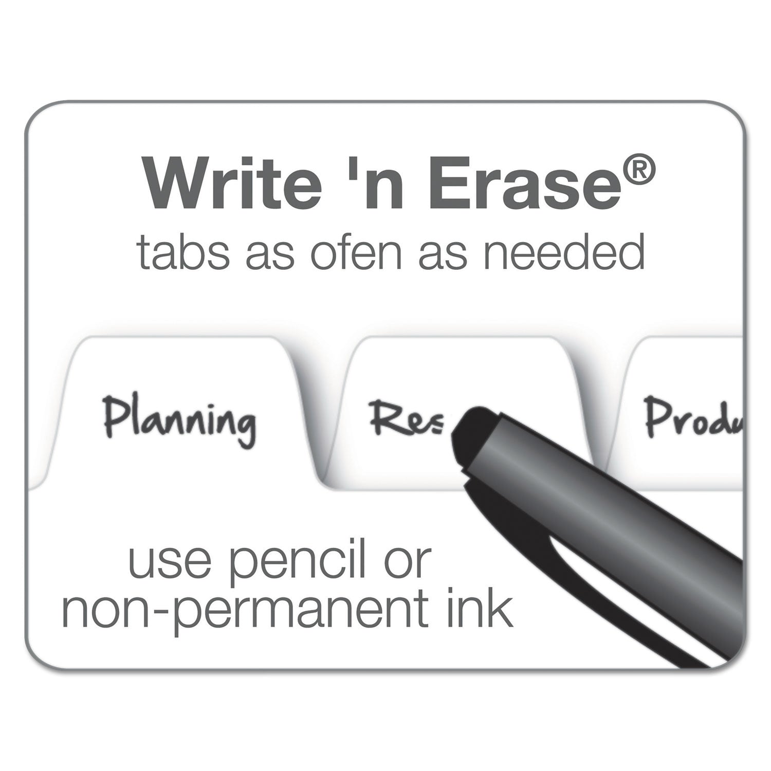 Cardinal Write 'n Erase Special Mylar Tab Dividers, 8 Dividers/Set, Tabloid Size, 17.5" x 11.5", White, Write-on Erasable Tabs, Reinforced Tabs and Holes, 1 Set