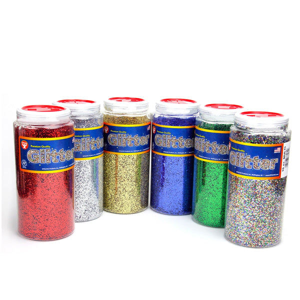 Glitter Assortment - 6 pk. Asst'd 3/4 oz. (1 Container ea. Of first 6 colors)