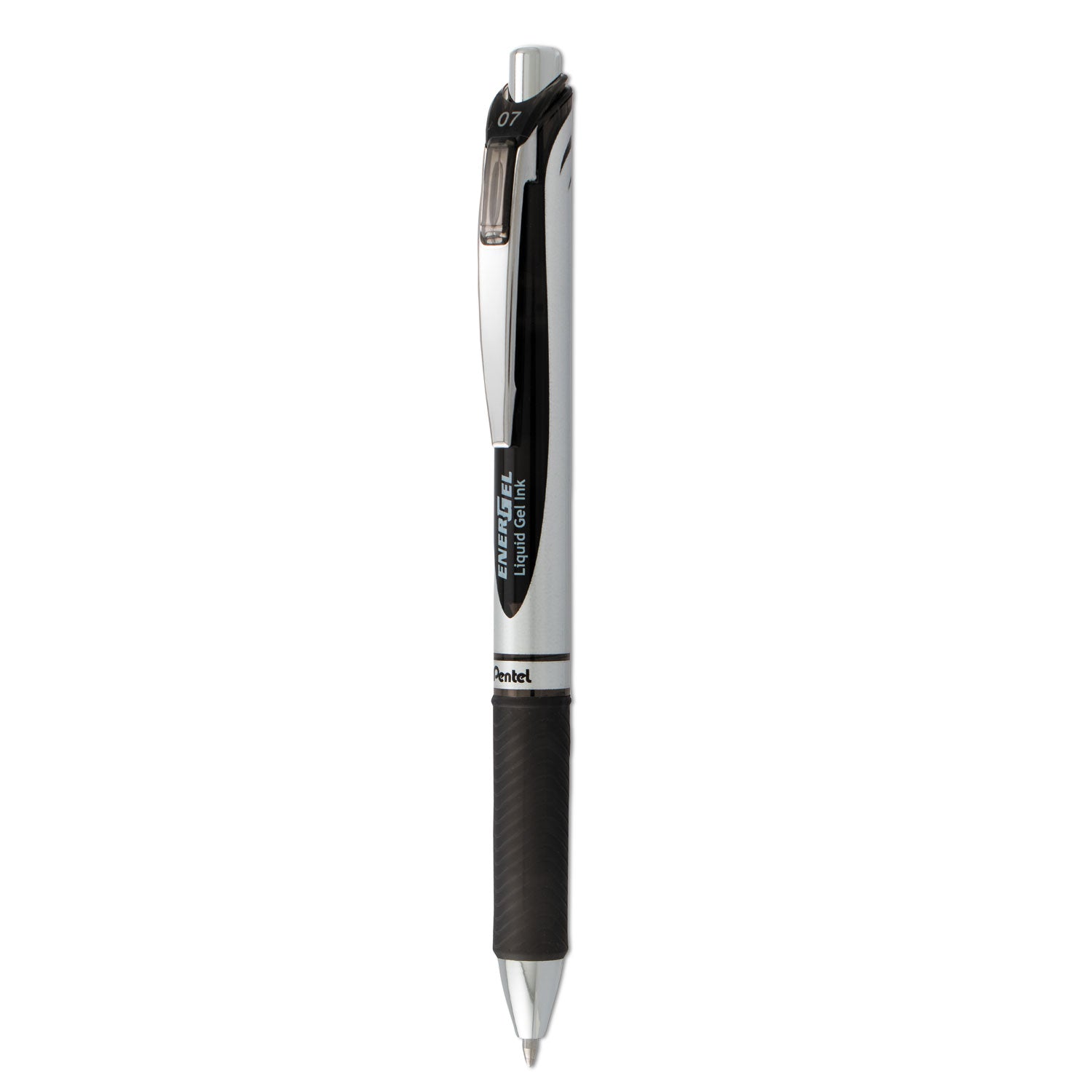 EnerGel RTX Retractable Liquid Gel Pen, (0.7mm) Metal Tip, Medium Line, Black Ink, 1 Dozen