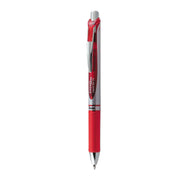 EnerGel RTX Retractable Liquid Gel Pen, (0.7mm) Metal Tip, Medium Line, Red Ink, 1 Dozen