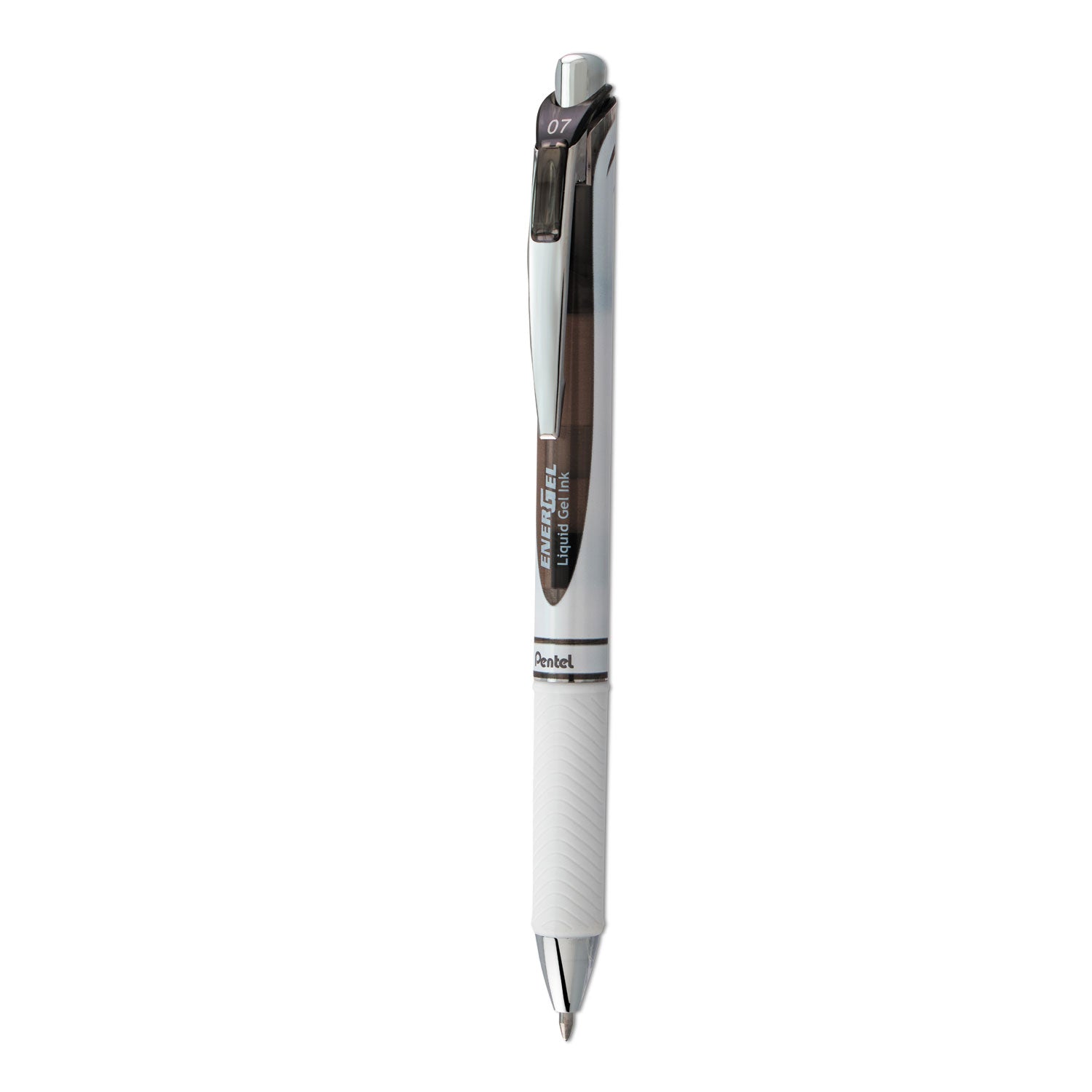 EnerGel EnerGel Pearl Retractable Liquid Gel Pen - 0.7 mm Medium Pen Point - Refillable - Retractable - Black Ink - Gel-based - Pearl White Barrel - Stainless Steel Tip - 1 Each