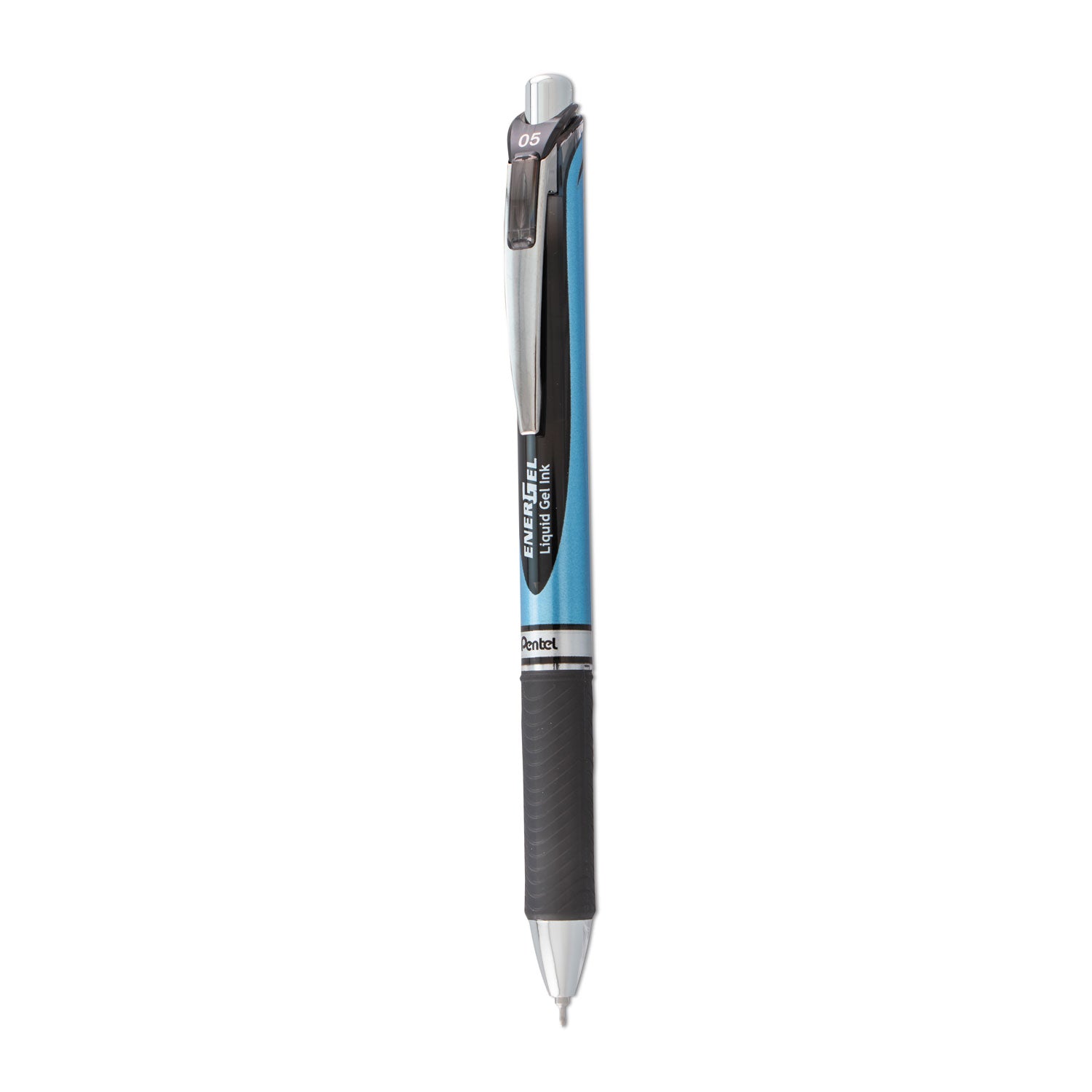 EnerGel EnerGel RTX Liquid Gel Pen - 0.5 mm Fine Needle Pen Point - Refillable - Retractable - Black Ink - Gel-based - Blue Barrel - Stainless Steel Tip - 1 Each