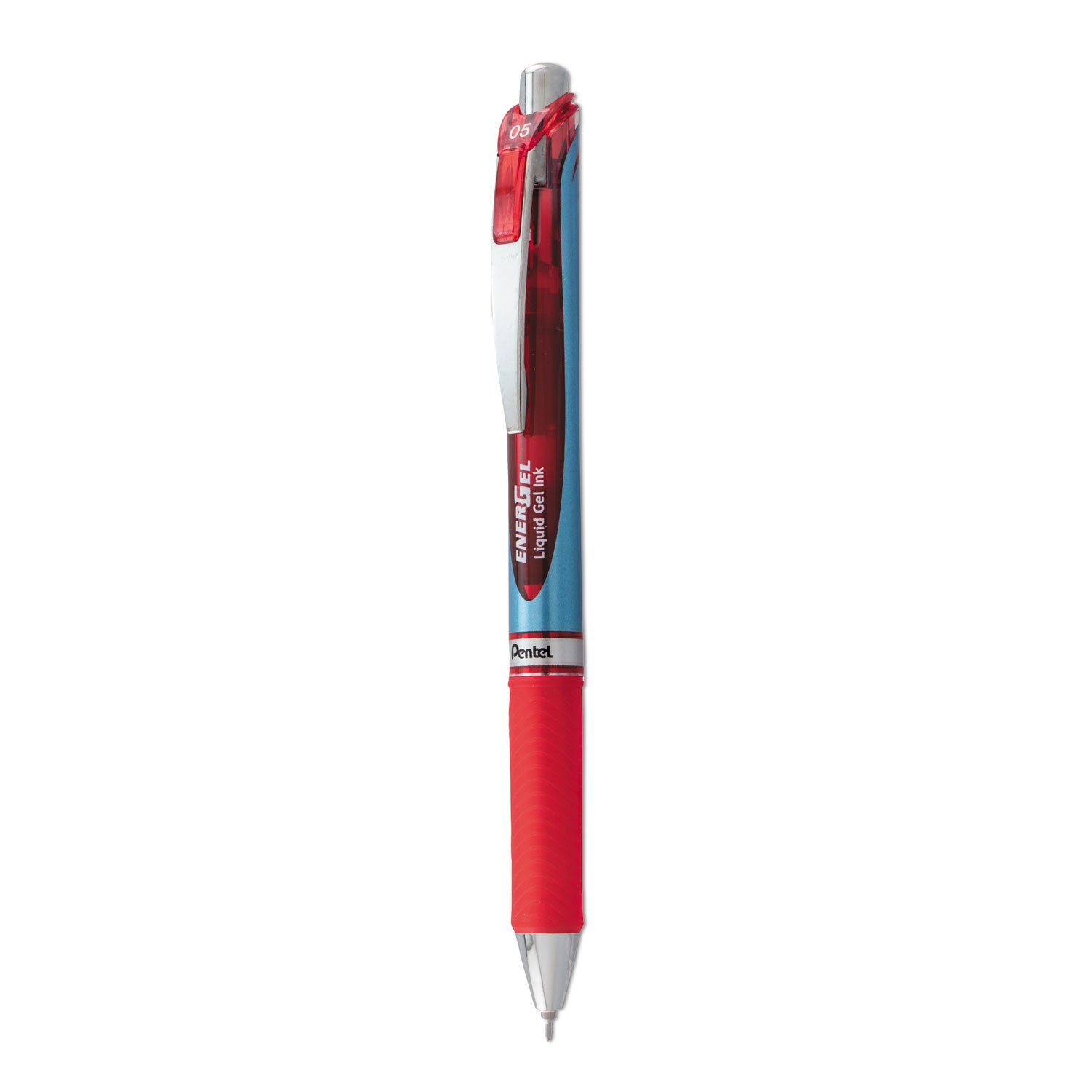 EnerGel EnerGel RTX Liquid Gel Pen - 0.5 mm Fine Needle Pen Point - Refillable - Retractable - Red Ink - Gel-based - Blue Barrel - Stainless Steel Tip - 1 Each