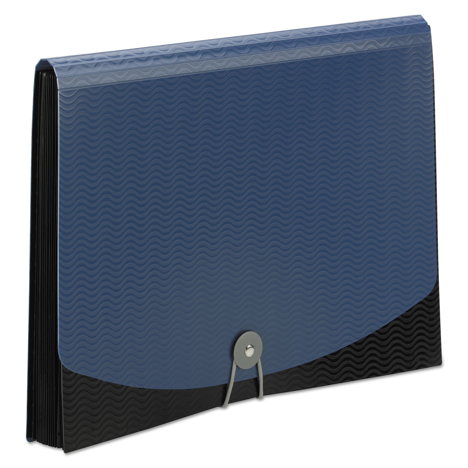 Smead Letter Expanding File - 8 1/2" x 11" - 12 Pocket(s) - Polypropylene - Blue, Black - 1 Each