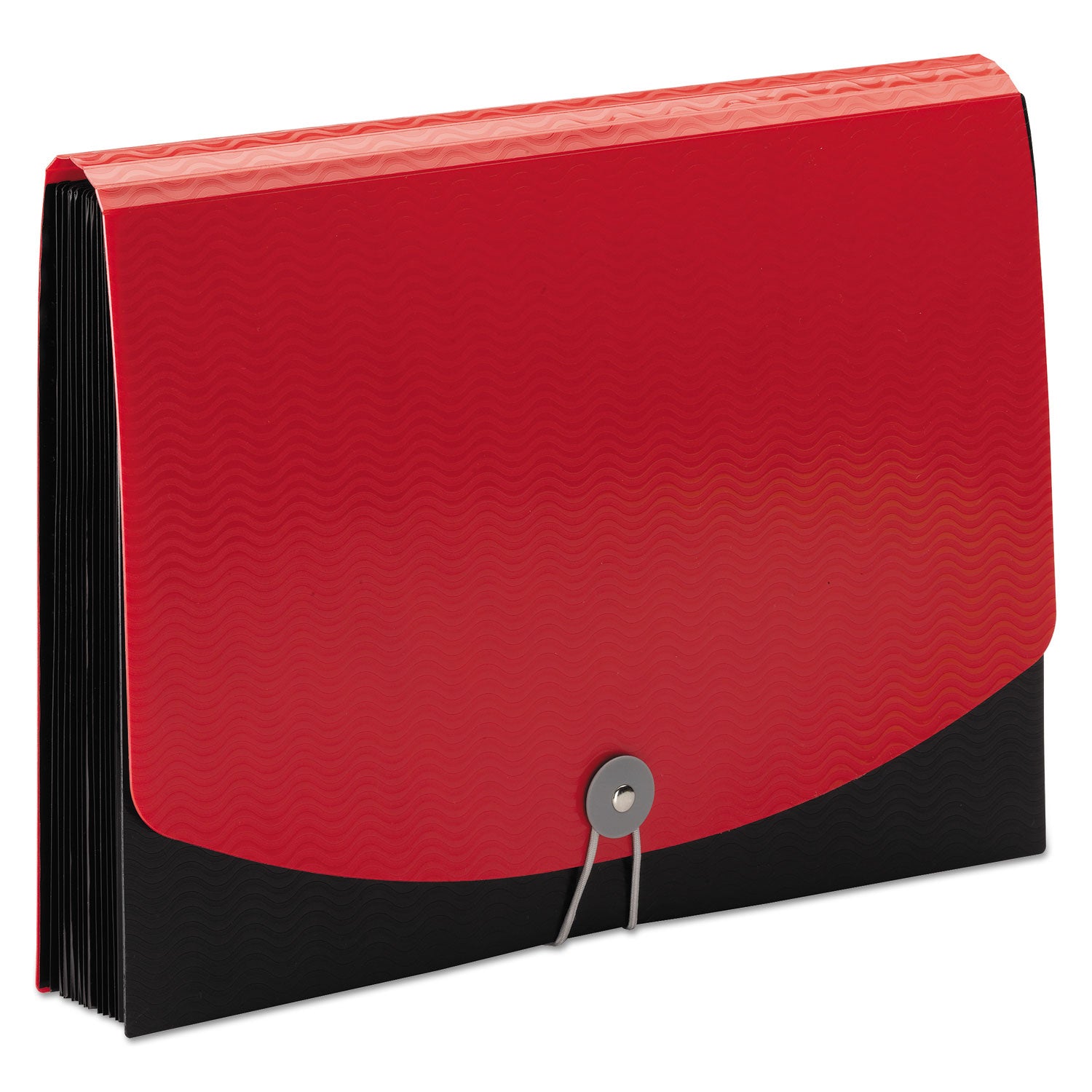 Smead Letter Expanding File, 8 1/2" x 11", 12 Internal Pockets, Red/Black, 1 Each