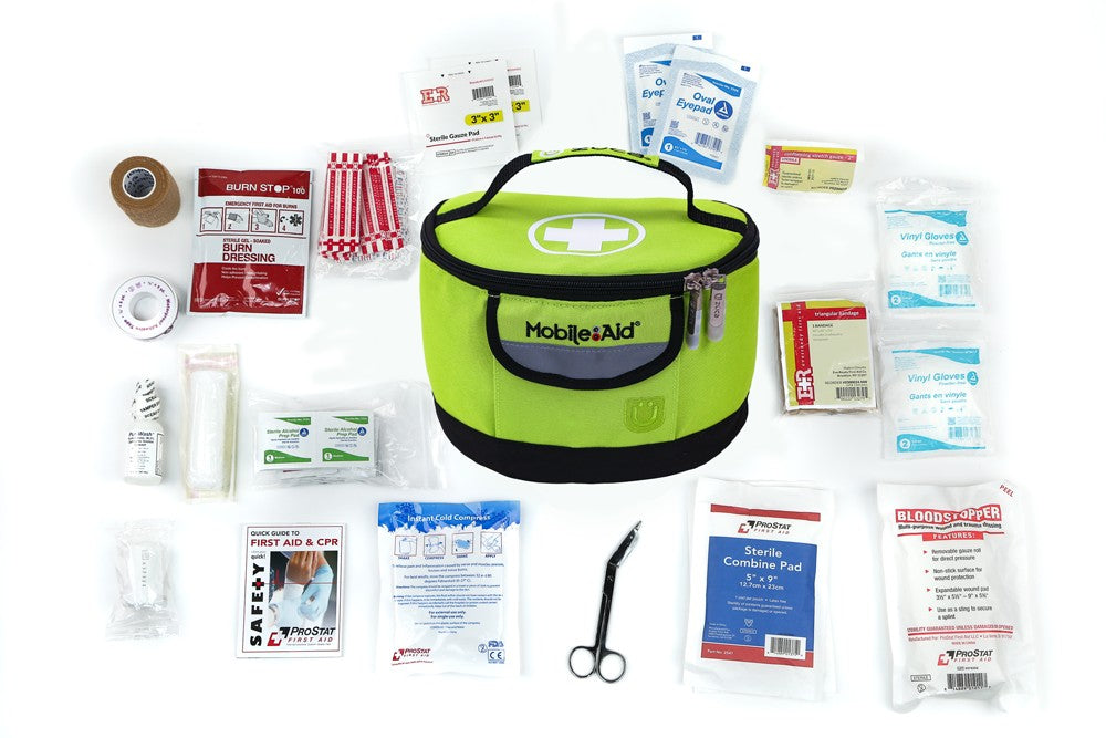MobileAid® Tag-Along™ Trauma First Aid Kit - High-VIS, Green