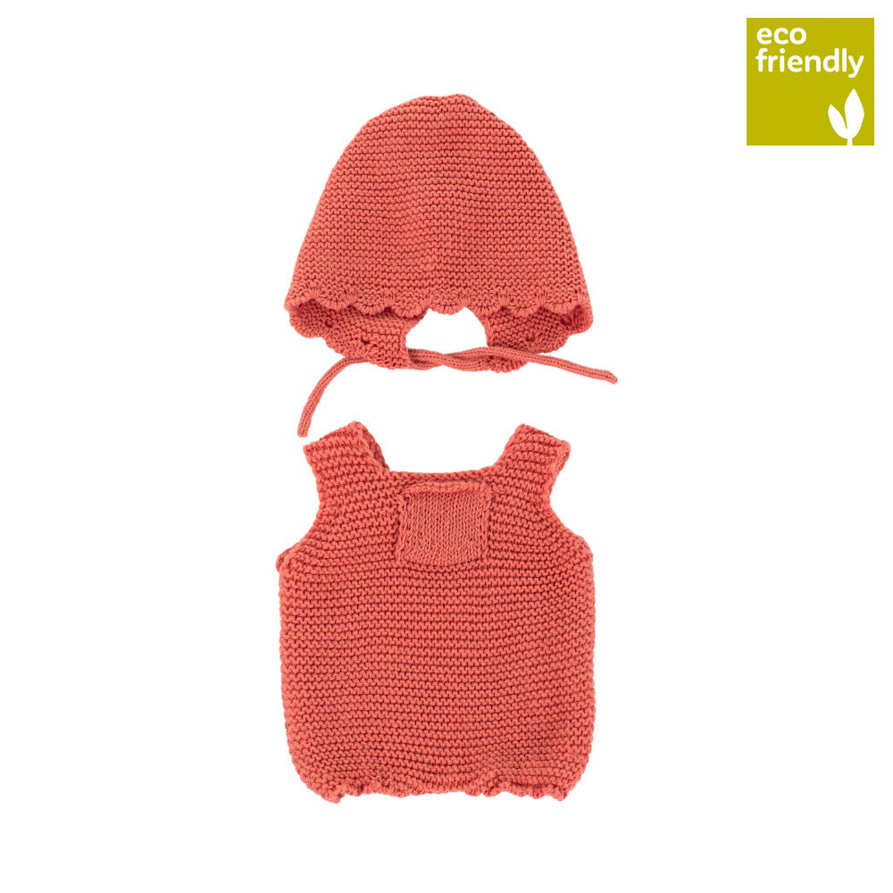 Knitted Doll Outfit 12⅝" - Rompers & Hood