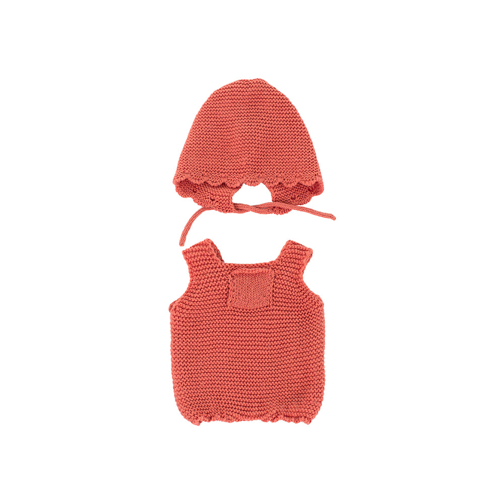 Knitted Doll Outfit 12⅝" - Rompers & Hood