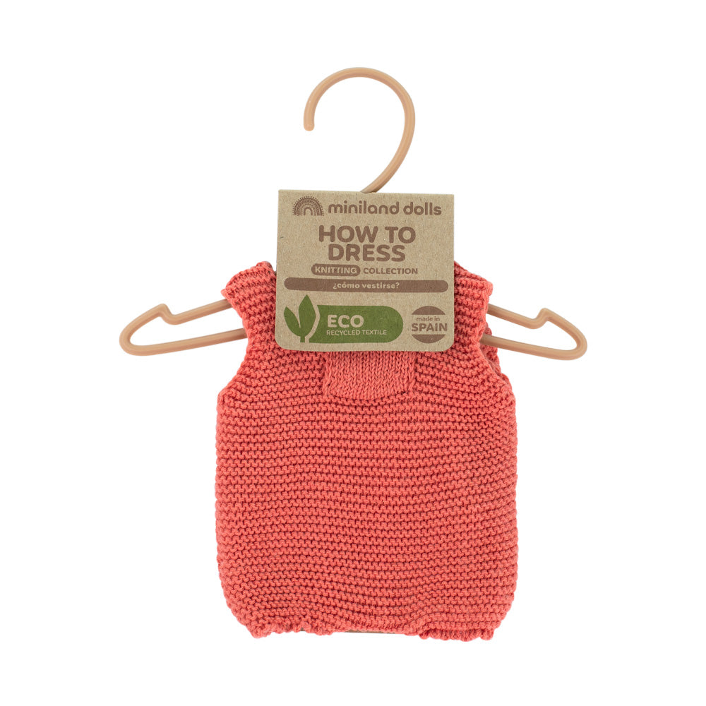 Knitted Doll Outfit 12⅝" - Rompers & Hood