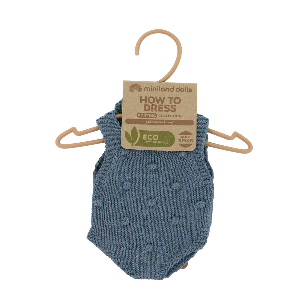 Knitted Doll Outfit 12⅝" - Rompers & Bonnet