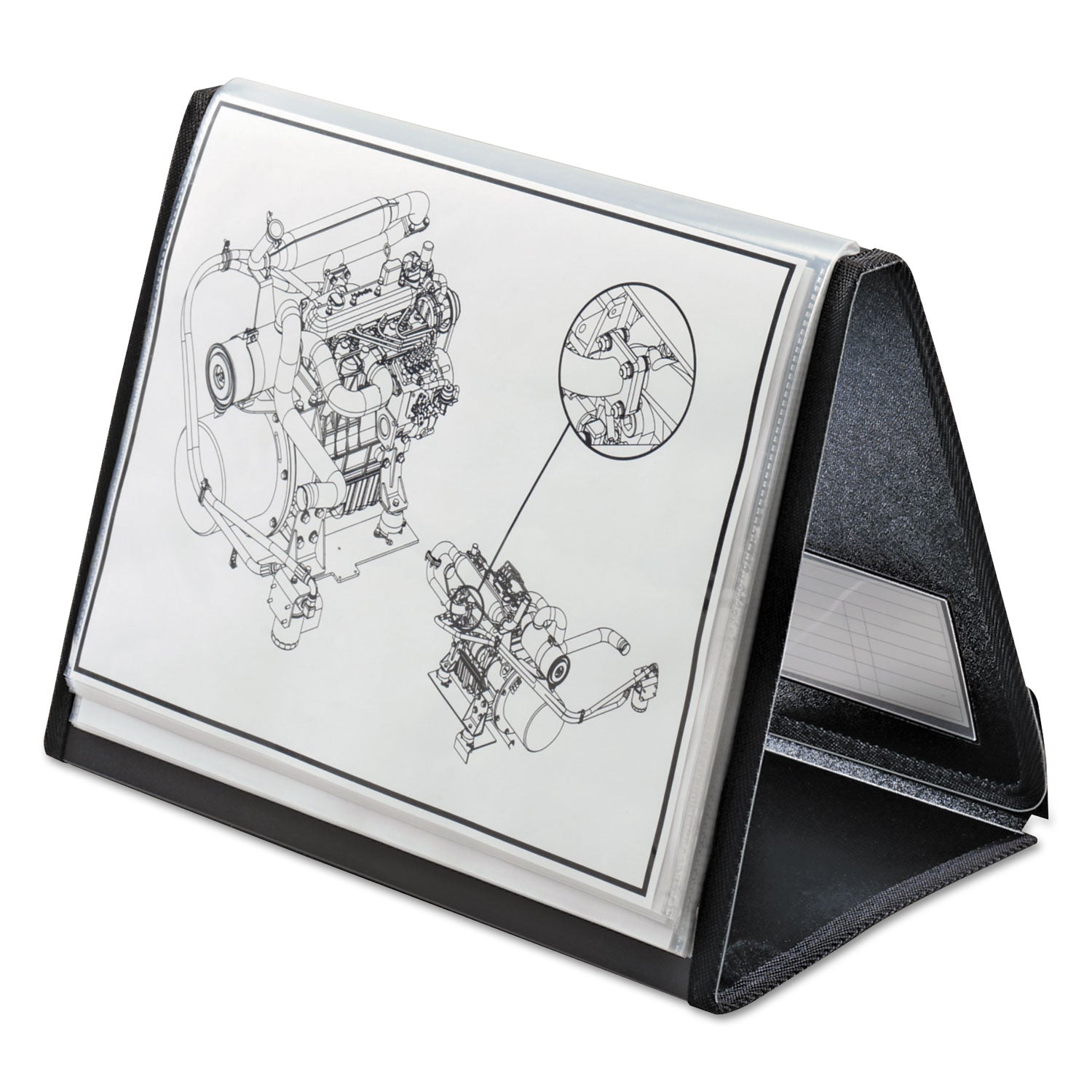 Letter - 8 1/2" x 11" Sheet Size - 40 Sheet Capacity - Pocket(s): 20, Front, Internal - Poly - Black - 13.44 oz - Lightweight, Hook & Loop Closure, Acid-free - 1 Each