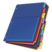 Cardinal Expanding Pocket Poly Divider, 8 Dividers, 8 Multicolor Tabs, Letter Size, 3-Hole Punched, Assorted Polyethylene, 1 Set