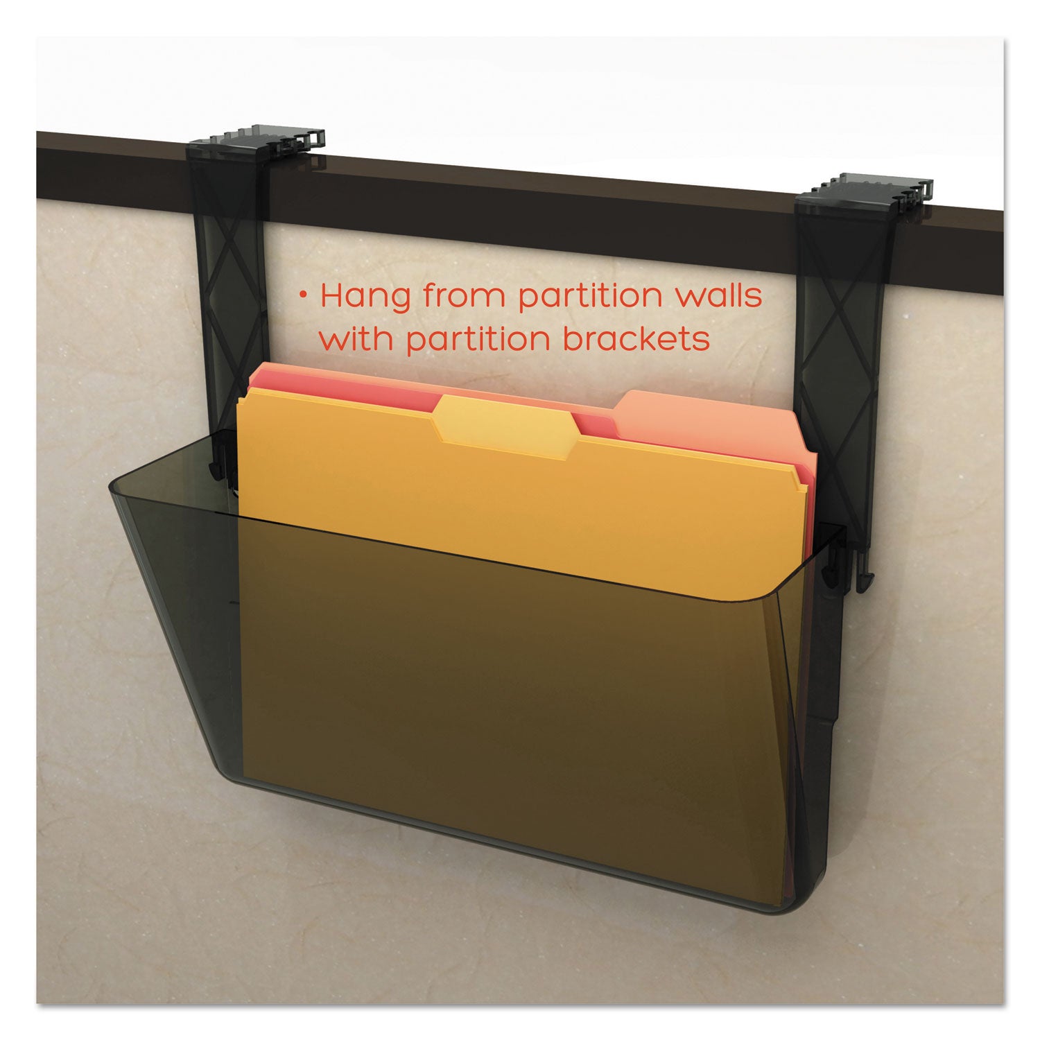 Deflecto EZ Link Stackable DocuPocket - 1 Compartment(s) - 7" Height x 13" Width x 4" Depth - Stackable - Smoke - 1 Each