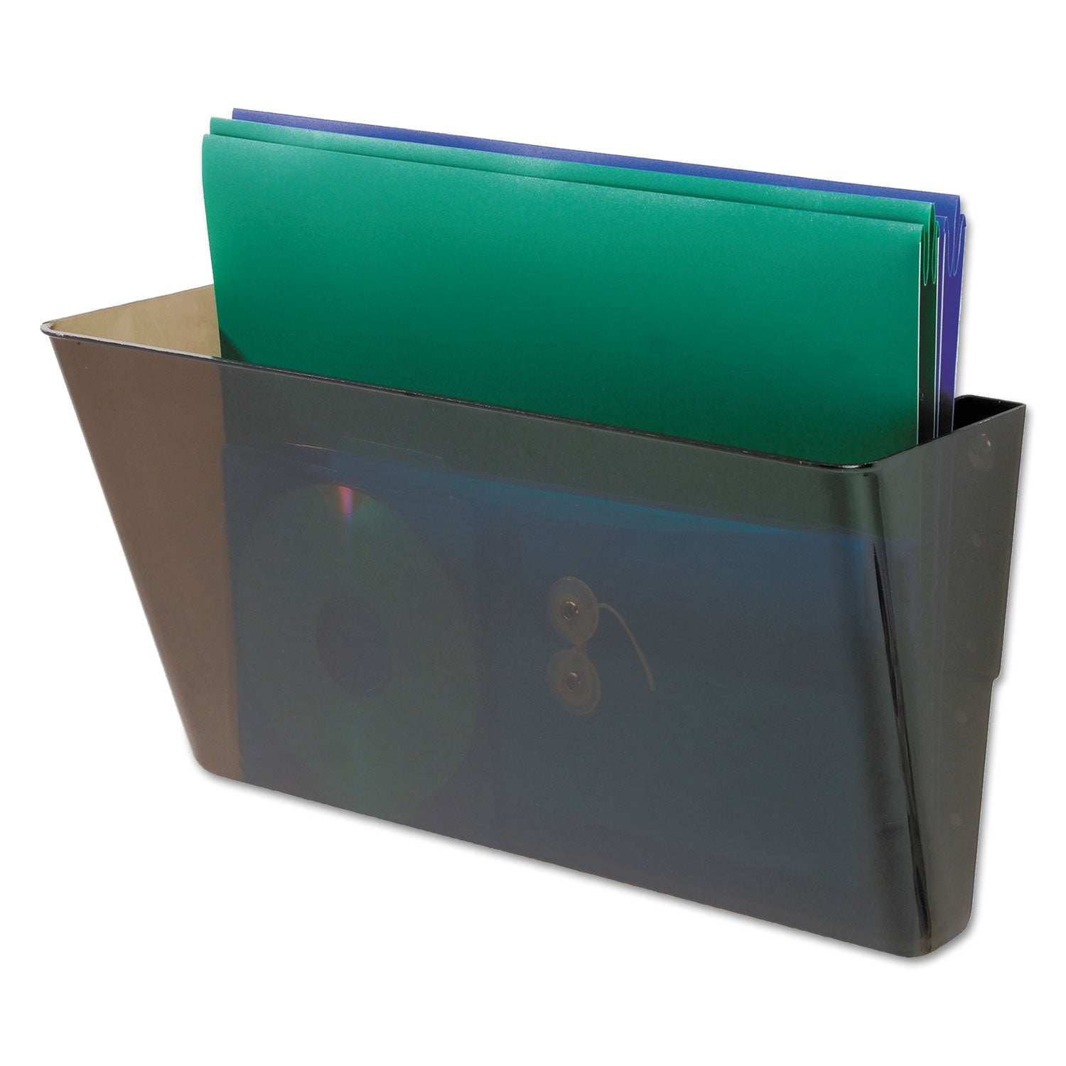 Deflecto EZ Link Stackable DocuPocket - 1 Compartment(s) - 7" Height x 13" Width x 4" Depth - Stackable - Smoke - 1 Each