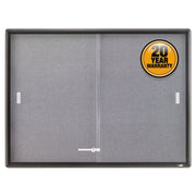 Quartet Enclosed Bulletin Board - 36" Board Height x 48" Board Width - Gray Fabric Surface - Self-healing - Graphite Frame - 1 Each