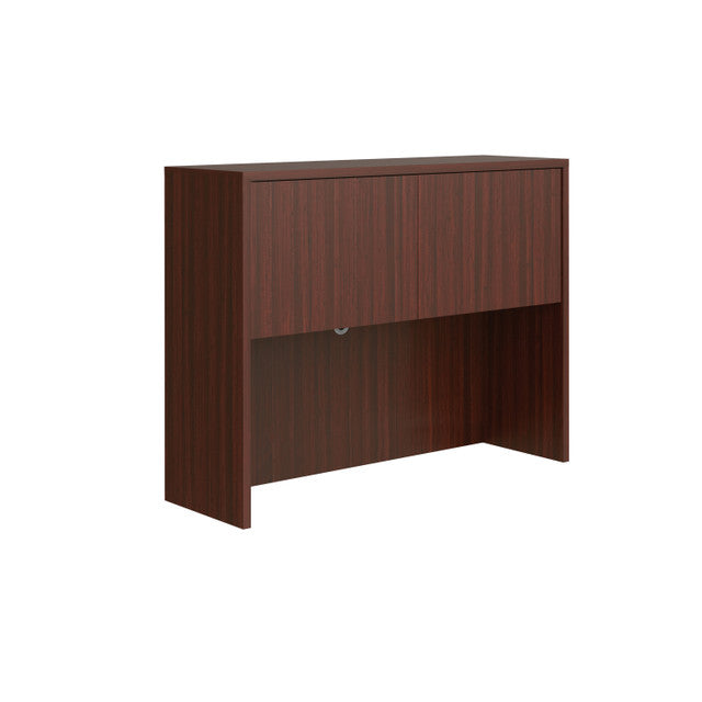 OfficeSource Laminate Lateral Files Hutch with Laminate Doors - 48"W X 36"H - Mahogany