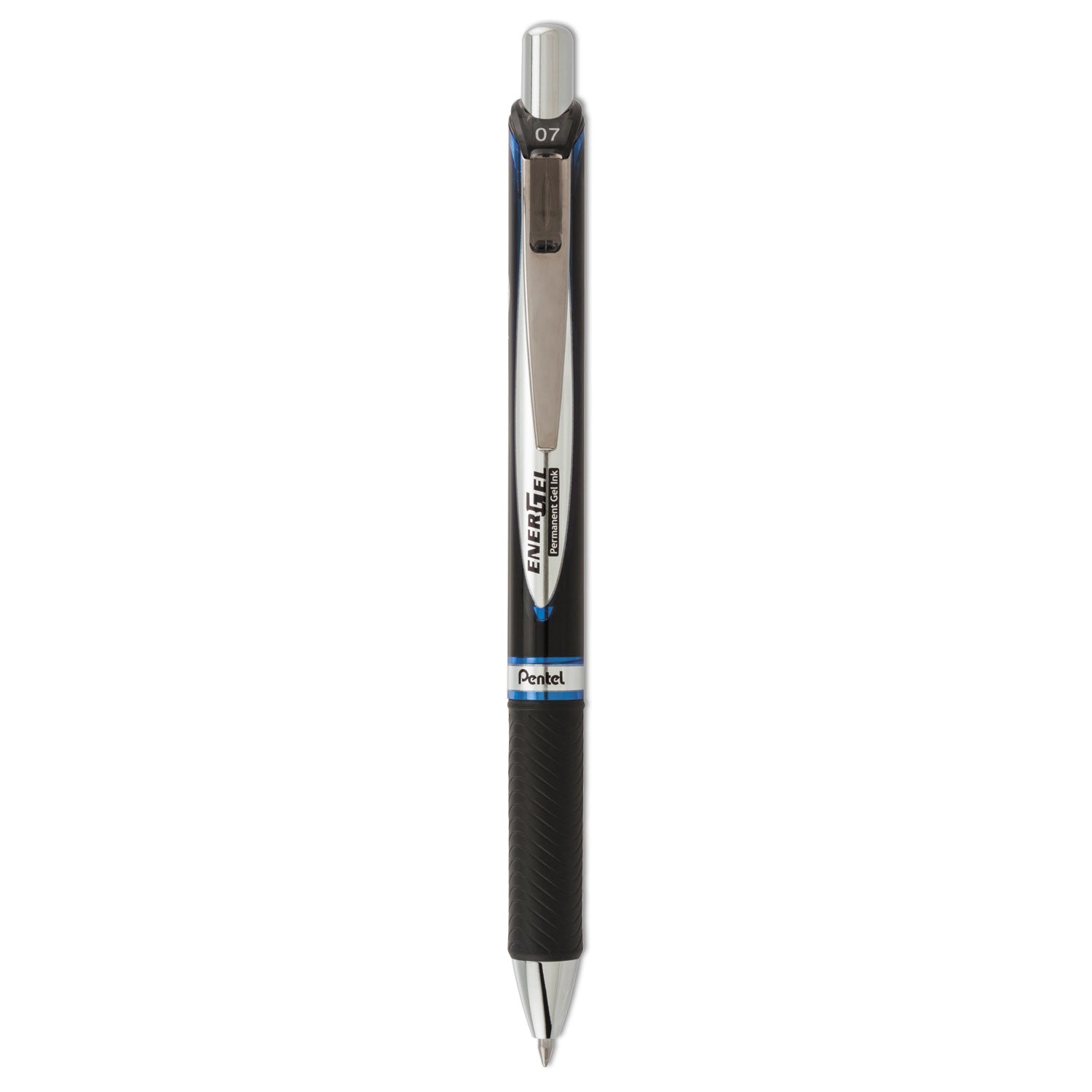 EnerGel Retractable Gel Roller Pen - 0.7 mm Pen Point - Retractable - Blue Ink - Gel-based - Black Barrel - Metal Tip - 1 Each