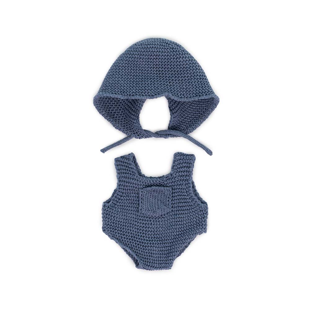 Knitted Doll Outfit 8¼” - Rompers&hood