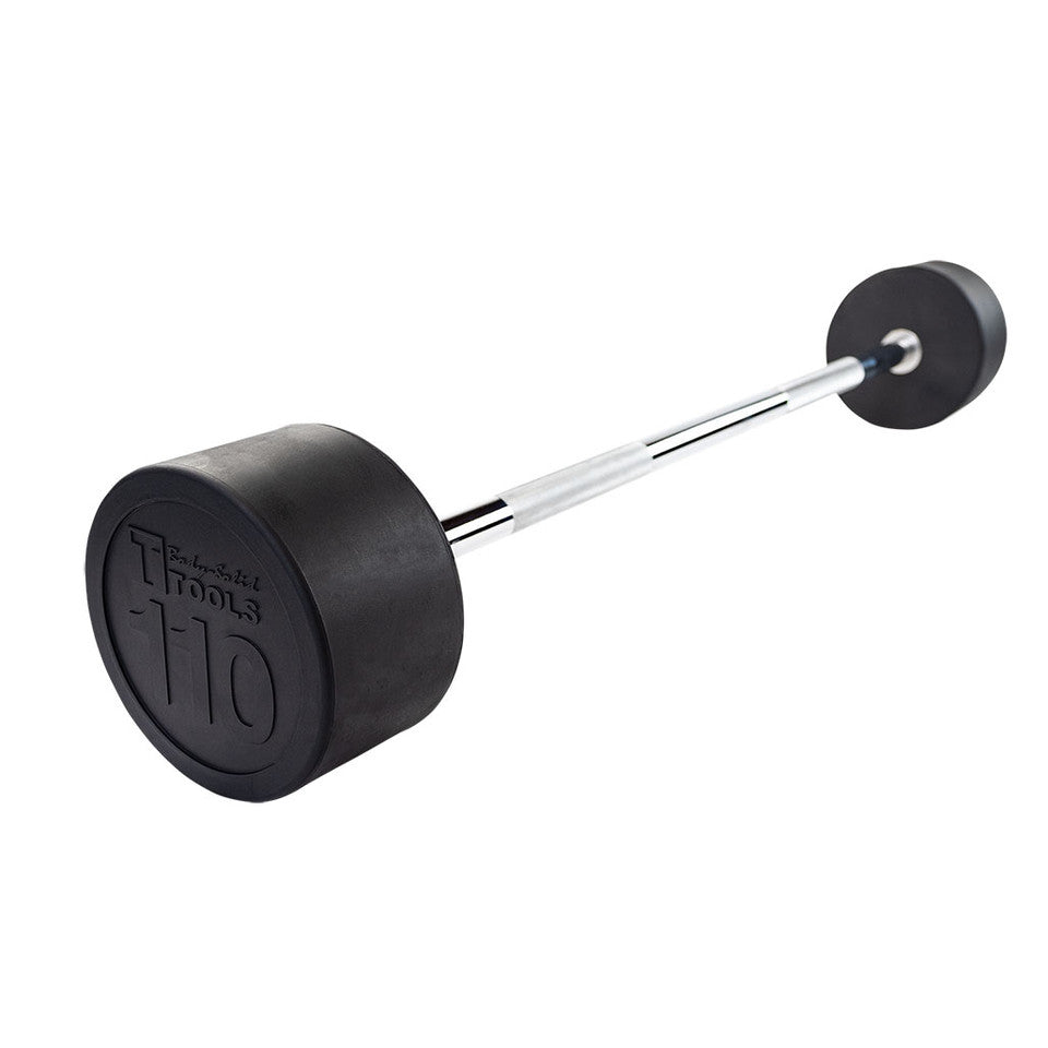 Rubber Coated Fixed Straight Barbell, 110Lb