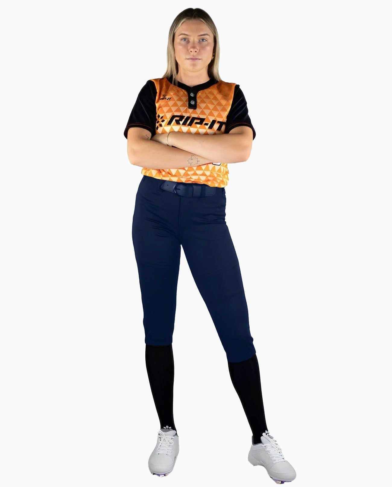 RIP-IT Women's Revolution Softball Pants - Straight Cut - Small - Navy