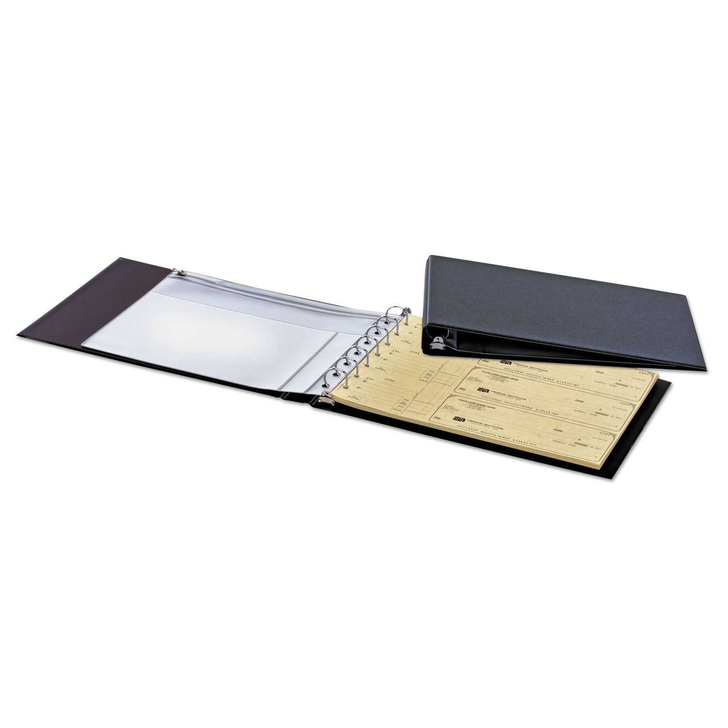 1" Binder Capacity - Fastener(s): D-Ring - Board - Black - Recycled - Textured, Eco-friendly, Zipper Closure, Pen Holder - 1 Each