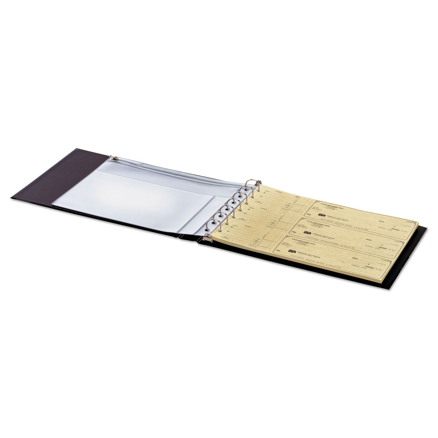 1" Binder Capacity - Fastener(s): D-Ring - Board - Black - Recycled - Textured, Eco-friendly, Zipper Closure, Pen Holder - 1 Each
