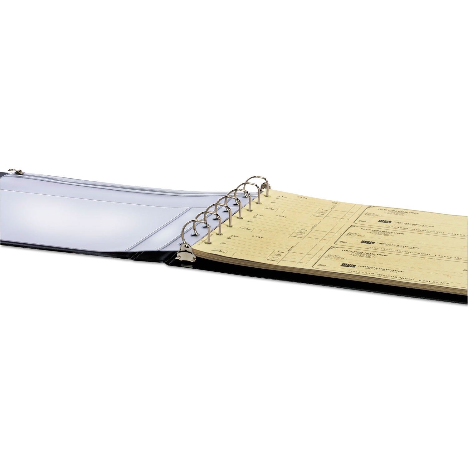 1" Binder Capacity - Fastener(s): D-Ring - Board - Black - Recycled - Textured, Eco-friendly, Zipper Closure, Pen Holder - 1 Each