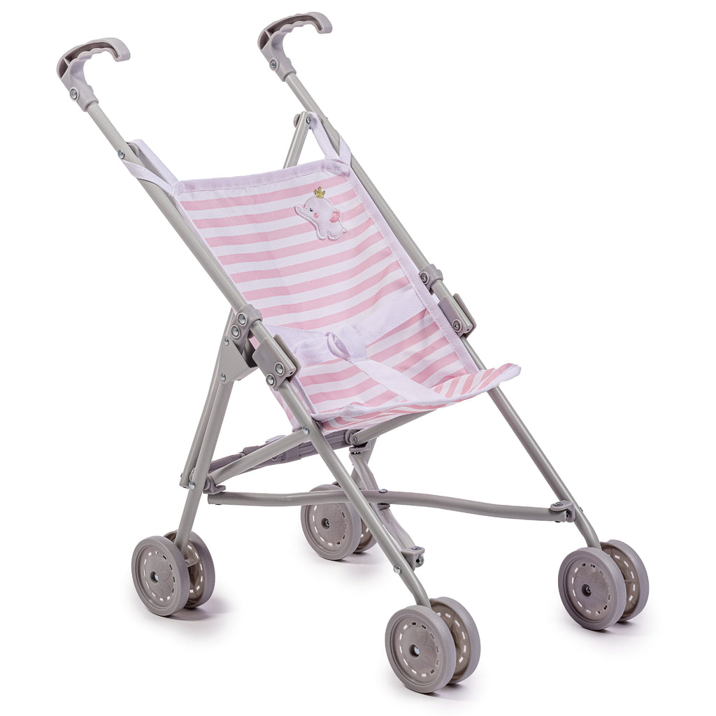 JC Toys Berenguer Boutique Single Umbrella Baby Doll Stroller in Pink