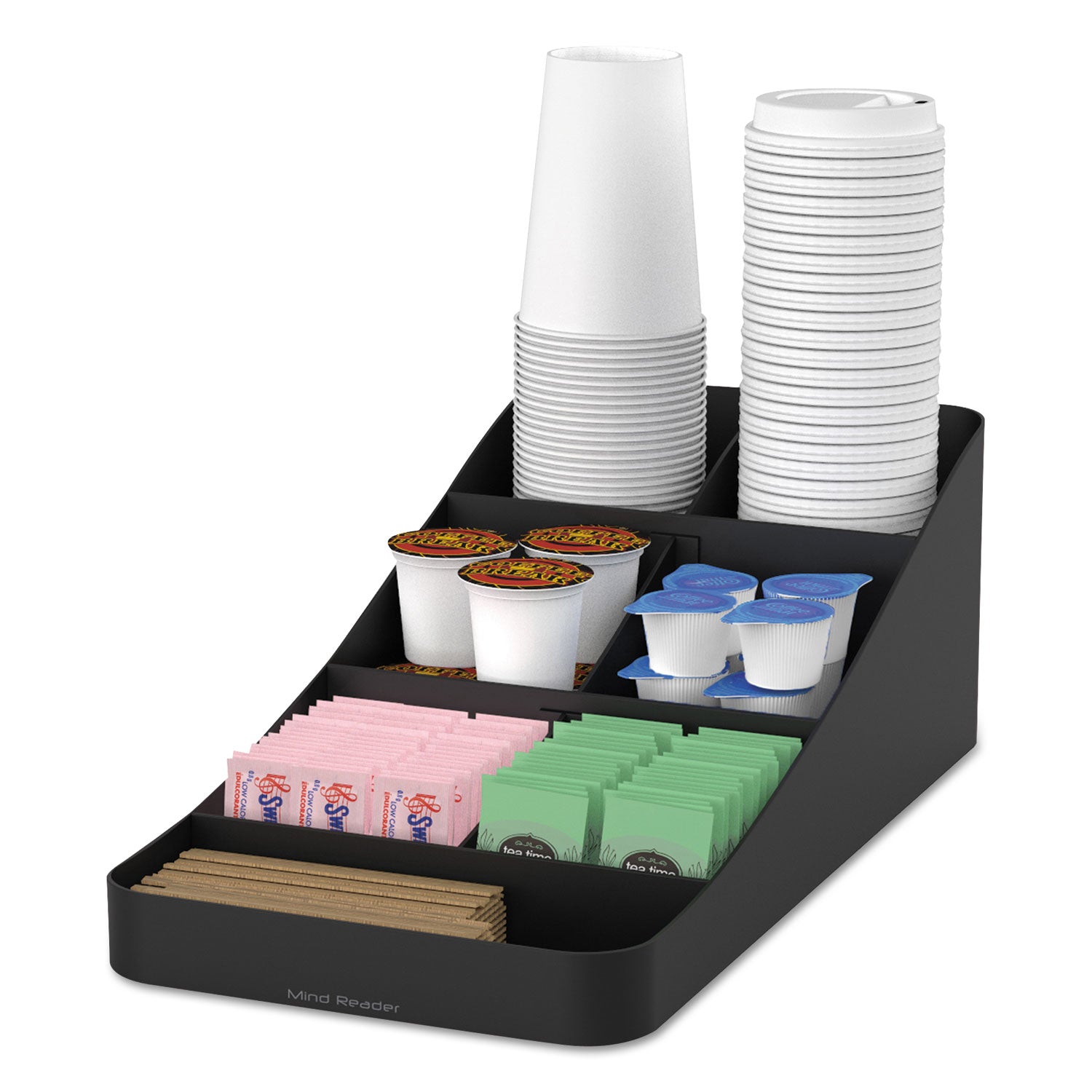 7 Compartment(s) - 5.25" Height x 7.75" Width x 16" Depth - Black - Plastic - 1 Each