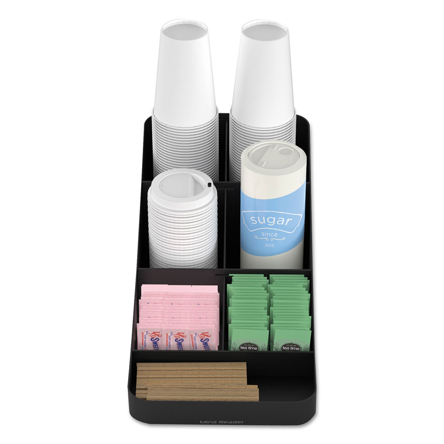 7 Compartment(s) - 5.25" Height x 7.75" Width x 16" Depth - Black - Plastic - 1 Each