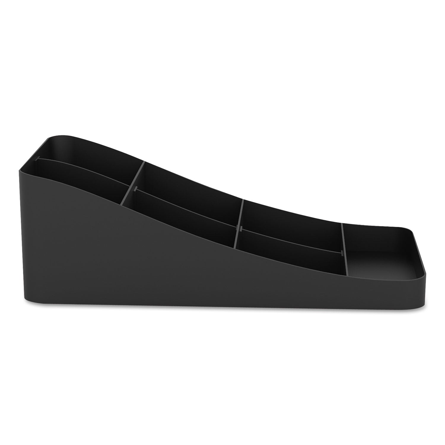 7 Compartment(s) - 5.25" Height x 7.75" Width x 16" Depth - Black - Plastic - 1 Each