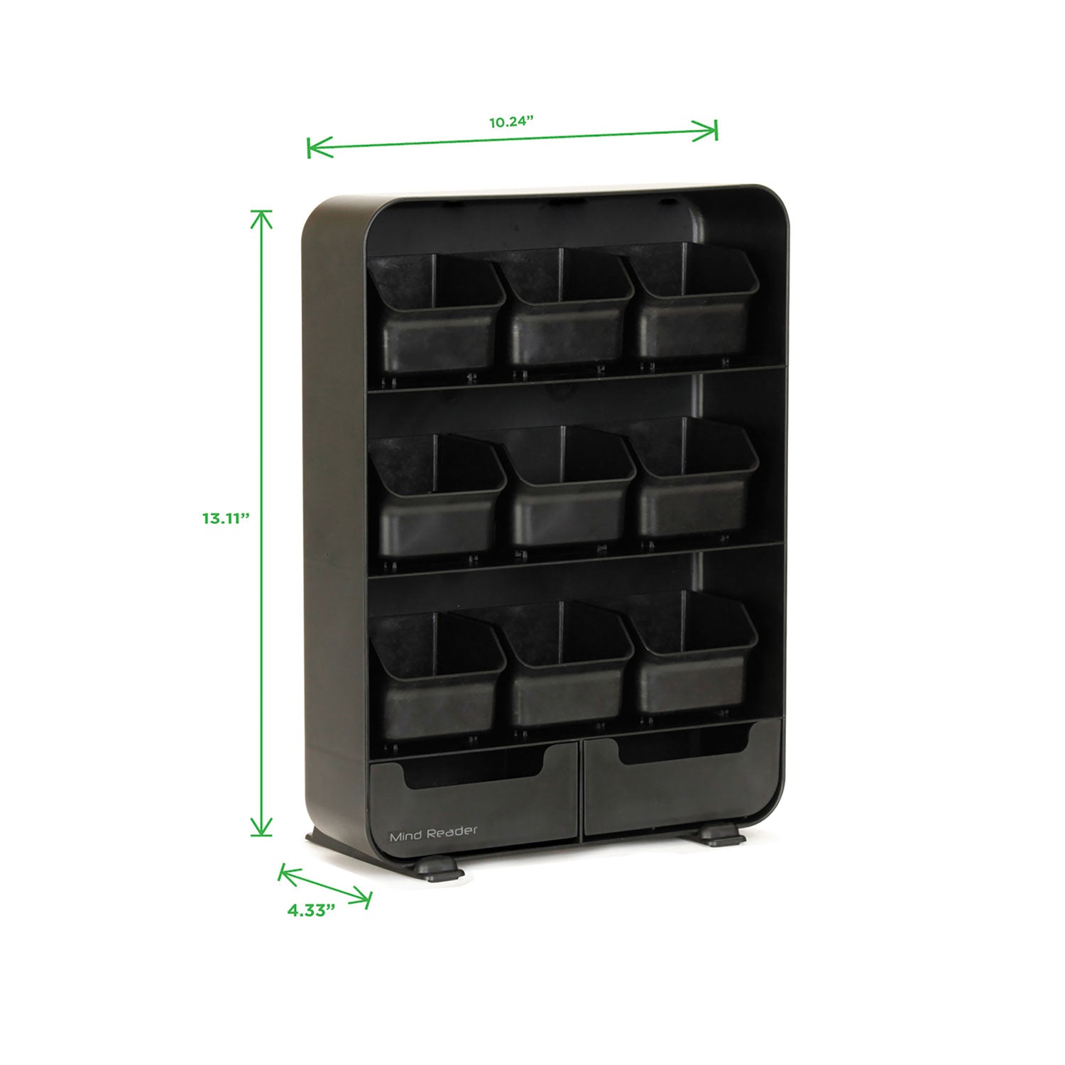 135 x Tea Bag - 9 Drawer(s) - Black - Plastic, Rubber - 1 Each