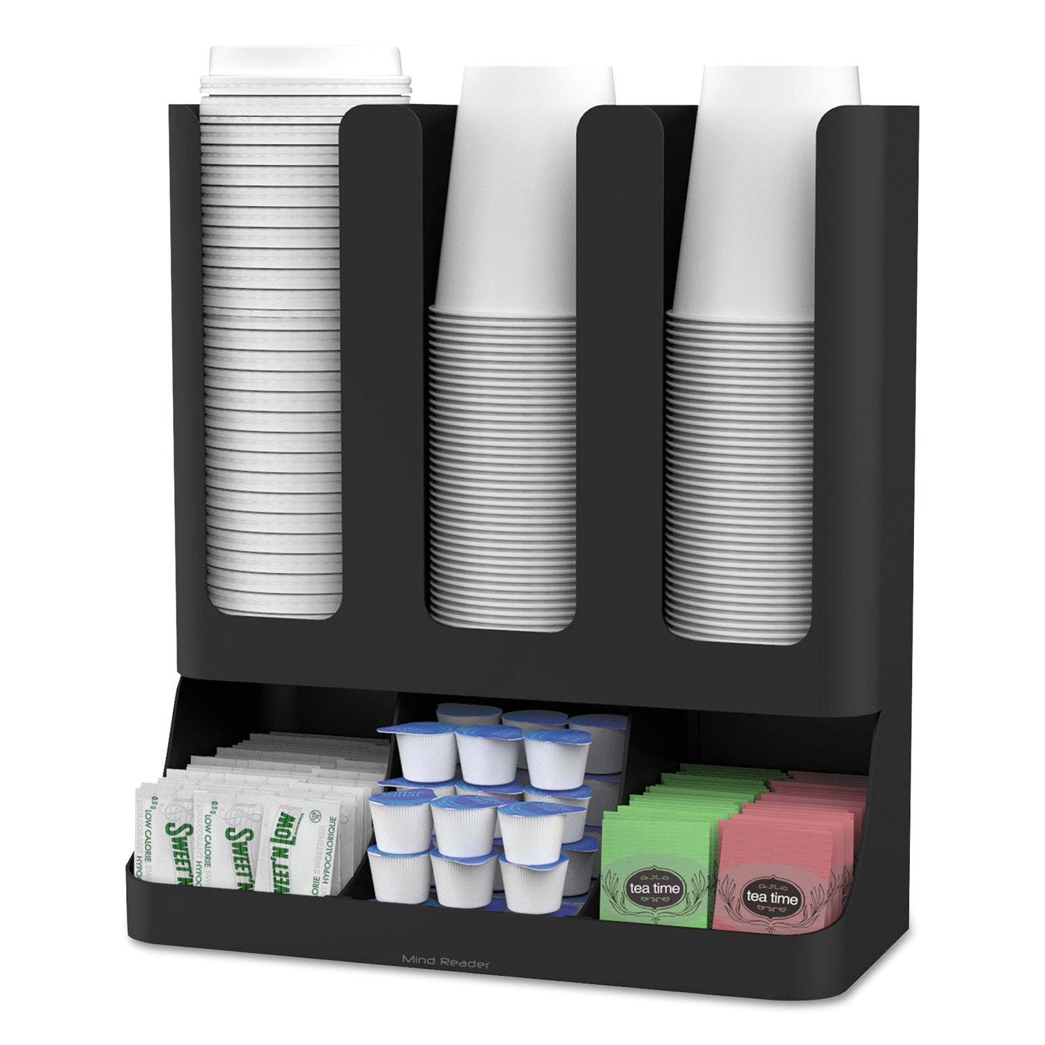 6 Compartment(s) - 15" Height x 11.50" Width x 6.50" Length - Black - Plastic - 1 Each